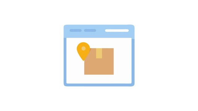 Online package tracking webpage with location pin icon