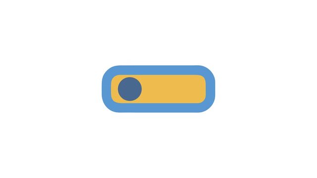 Minimalist toggle switch button graphic on White Background