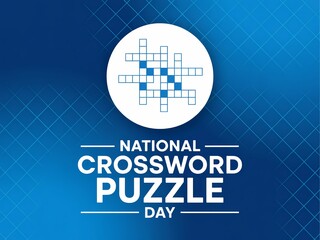 Celebrate national crossword puzzle day with this graphic featuring a crossword grid and festive text