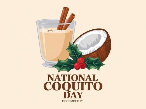 Celebrate national coquito day with a refreshing coconut drink and festive holiday garnish