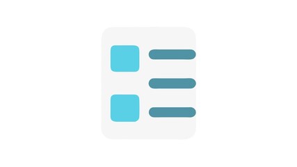 Stylized document with content placeholders in light blue hues