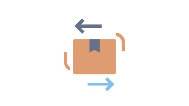 Package return logistics arrow symbol on White Background