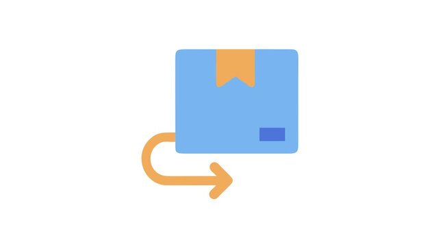 Return package delivery arrow icon on White Background