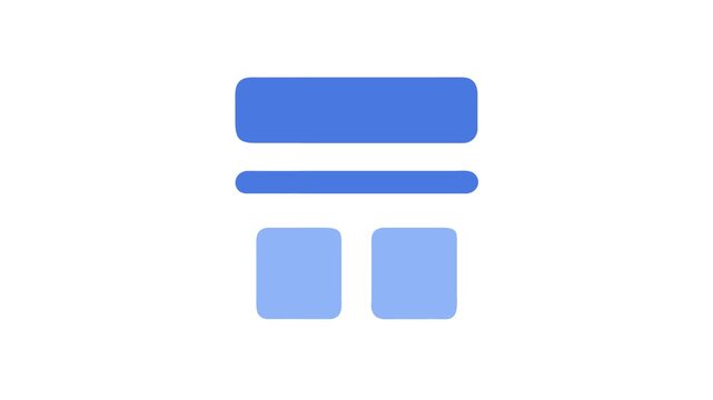 Modern blue website layout design on clean White Background