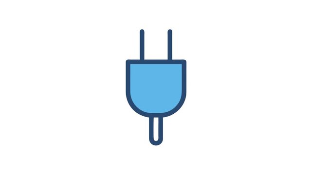 A blue electrical plug illustration with White Background image