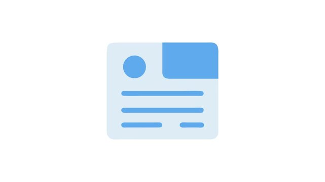 Simple icon design of a business card or data sheet