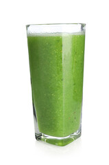 Yummy smoothie in glass isolated on white