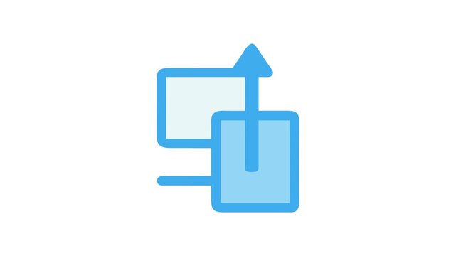 Blue toned data transfer and upload flat design icon