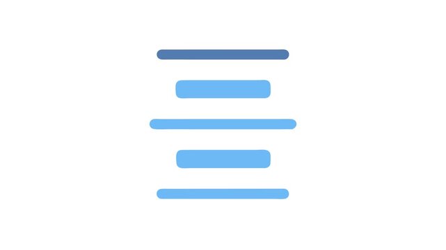 Horizontal Lines Icon in Blue Tones on White Background