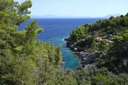 Houses by the sea in the island of Korcula in Croatia