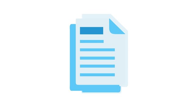 Icon of document stack with blue bars and text