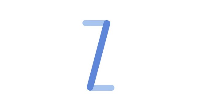 Stylized blue letter Z on White Background, minimalist design
