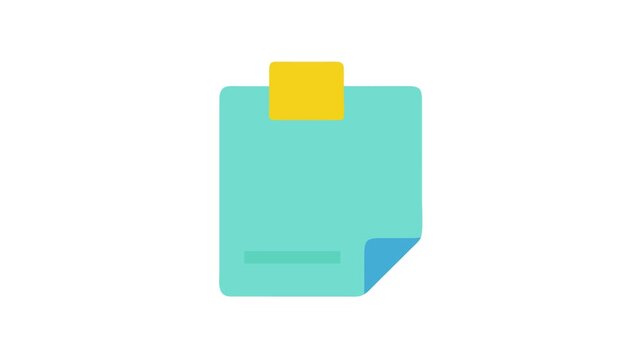 Vector flat style note fixed with yellow sticker tape