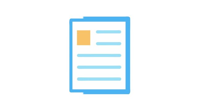 Simple document with data fields outlined in blue style