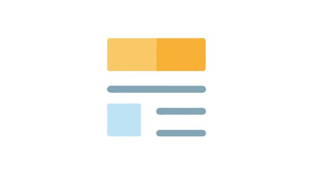 Website news article layout concept featuring simplified geometric shapes