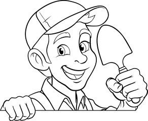 Gardener Cartoon Garden Tool Man Farmer Mascot