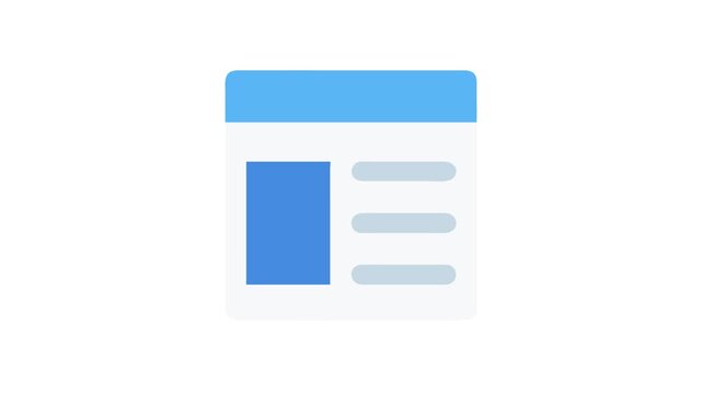 Simple flat icon illustration of a web page layout