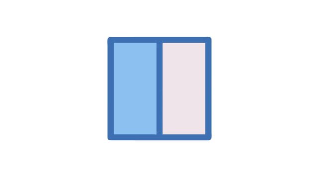 Two column layout icon with soft blue and light pink