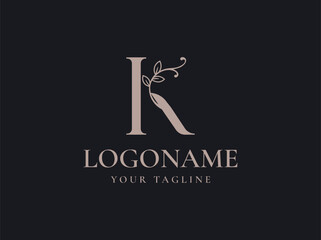letter K luxury monogram logo design vector