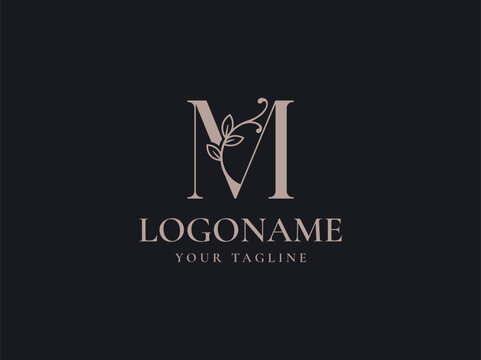 letter M luxury monogram logo design vector