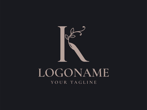 letter K luxury monogram logo design vector