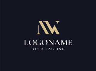 Letter NW luxury logo design vector