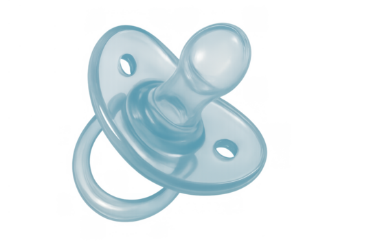 Blue newborn baby pacifier providing comfort for infants, isolated on transparent background