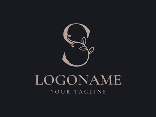 letter S luxury monogram logo design vector