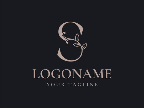 letter S luxury monogram logo design vector