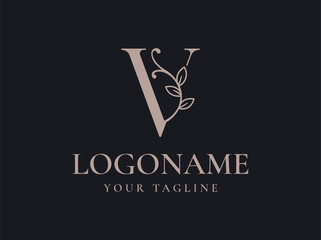 letter V luxury monogram logo design vector
