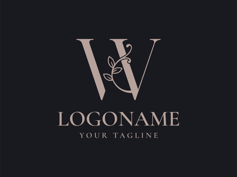 letter W luxury monogram logo design vector