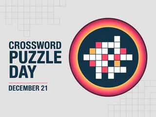 Celebrate crossword puzzle day december 21st with a colorful and engaging puzzle graphic
