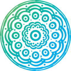 Fototapete Mandala Intricate Circular Mandala Pattern With Gradient Colors From Green To Blue With Concentric Circles And Dots Isolated On White Background Representing Harmony And Balance  © Abyasa