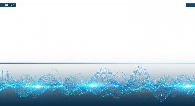 Dynamic blue digital sound wave visualization, representing audio technology or data analysis with a futuristic and abstract glowing energy display suitable for various modern design concepts