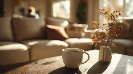 Fototapeta premium Cozy moment with coffee and decor