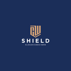 Obraz premium CW Shield Logo Design Inspirations