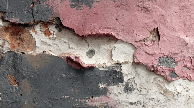 Textured wall background with pastel pink and gray colors, abstract aesthetic design for stock market high quality images