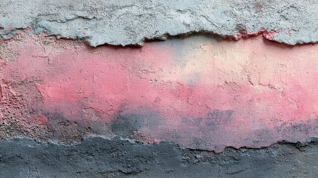 Textured wall background with pastel pink and gray colors, abstract aesthetic design for stock market high quality images