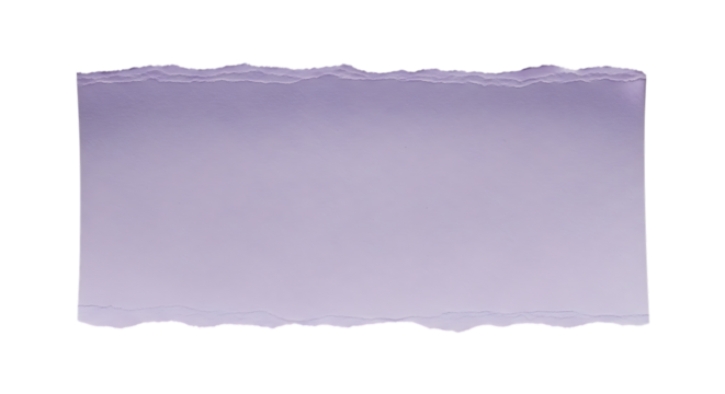 Torn Lavender Paper, with Textured Border, cutout, PNG isolated on white or transparent background