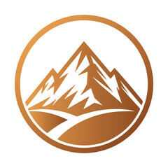 Mountain valley silhouette concept design with winding path