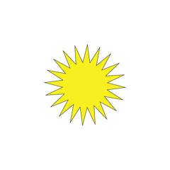 Sun icon design template isolated illustration