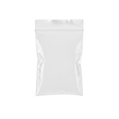 Blank clear plastic ziplock bag with zip lock seal on transparent background © BTG