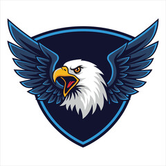 Obraz premium Fierce Eagle Emblem with Wings Spread Wide
