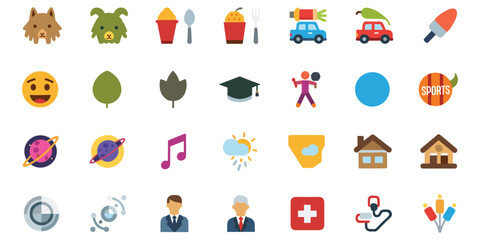 Fototapeta premium Diverse Flat Icons Collection