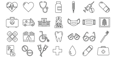 Medical Icons Collection: Healthcare and Medicine Symbols