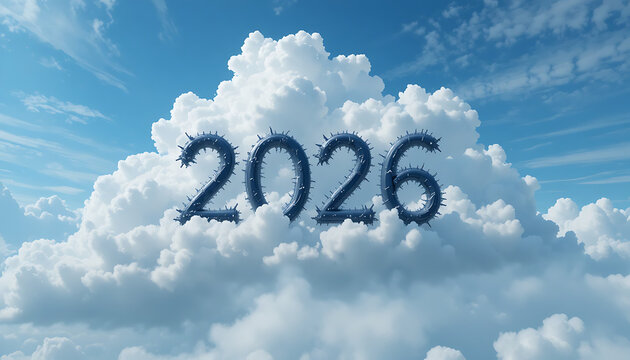 word cloud on blue sky cloud computing concept beautiful view and seen beautiful background and wallpaper hd picture write 2026 in cloud