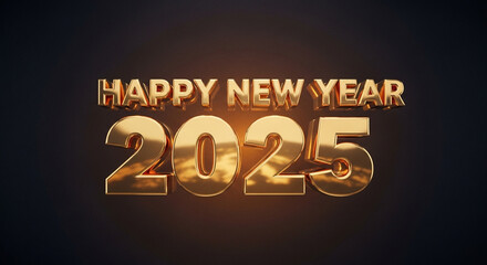 Celebrate new beginnings with stunning golden 2025 New Year text, perfect for festive graphics and promotional materials
