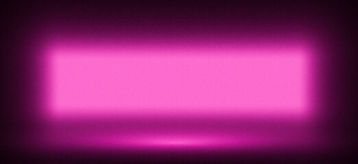 Vivid pink glowing rectangular light source centered on a dark magenta and black background with a stylized, gritty, digital noise effect.