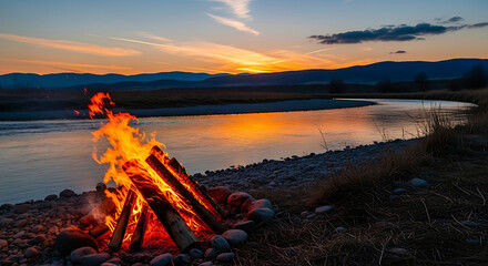 Fototapeta premium sunset in the mountains