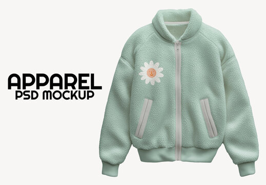 Cozy Fleece Jacket Mockup Template PSD